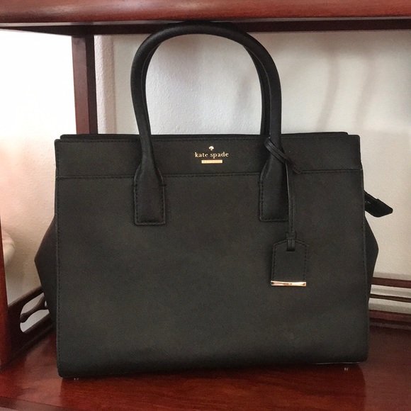 Kate Spade Black Candace Leather Medium Cameron Street Satchel Purse w/ Tag - Picture 2 of 6